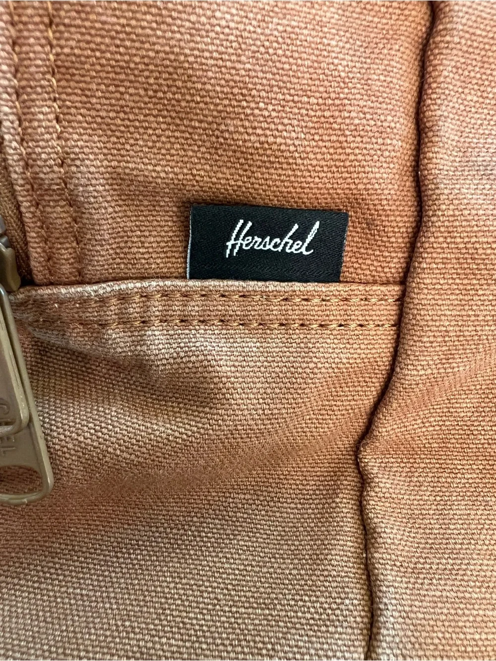 Herschel Supply Co Cotton Canvas Backpack Camel Brown Laptop School Travel